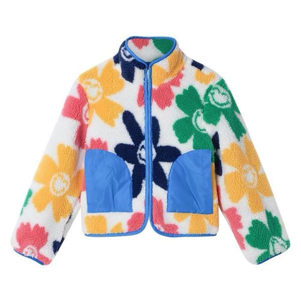 Stella McCartney Kids Multicolor Smiley Teddy Jacket - Pink, Yellow, Green, Blue